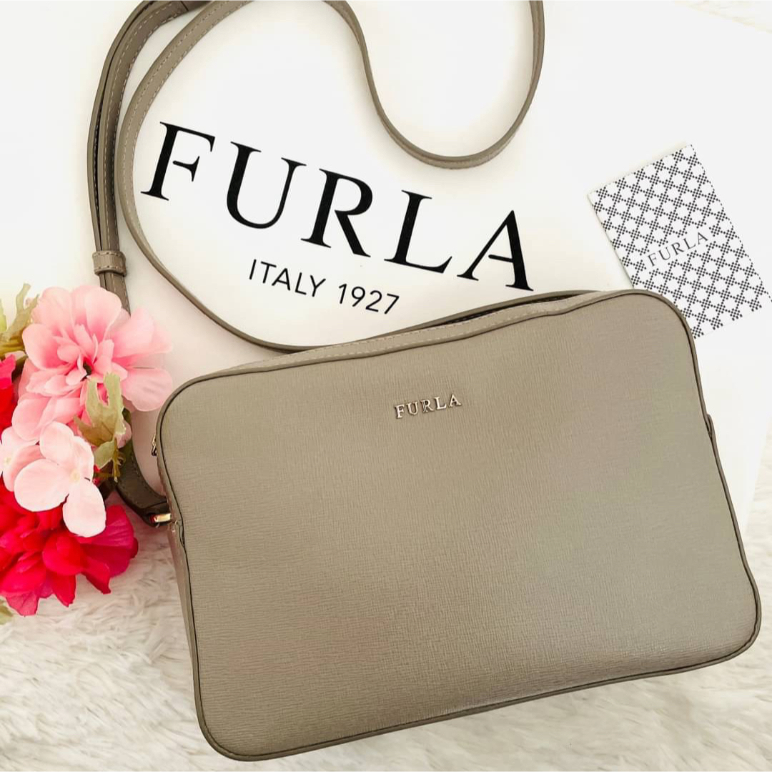 Furla - 美品☆FURLA リリー ショルダーバッグ XL グレージュ ダブル