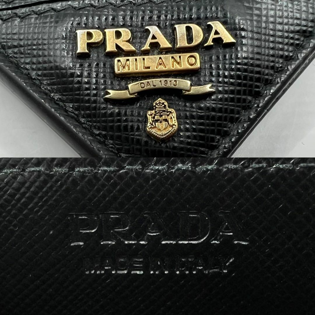 PRADA(プラダ)の【極美品】プラダ マネークリップ サフィアーノ ゴールドロゴ カードケース メンズのファッション小物(マネークリップ)の商品写真