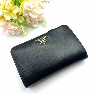 プラダ(PRADA)の【極美品】プラダ 折財布 サフィアーノ ゴールド金具 L字ファスナー(財布)