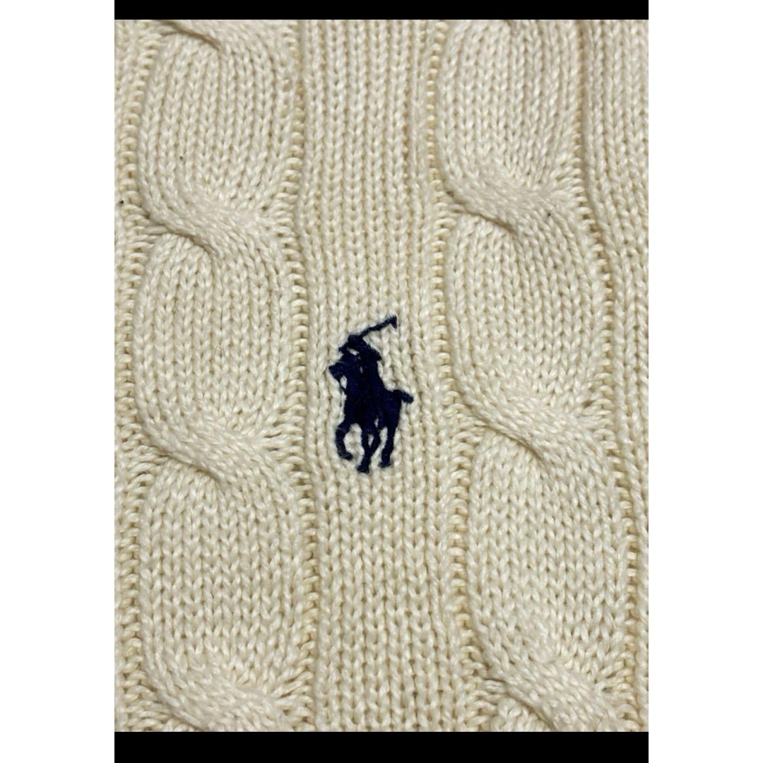 POLO RALPH LAUREN(ポロラルフローレン)の【希少カラー アイボリー】 ラルフローレン ケーブル ニット セーター 1735 メンズのトップス(ニット/セーター)の商品写真