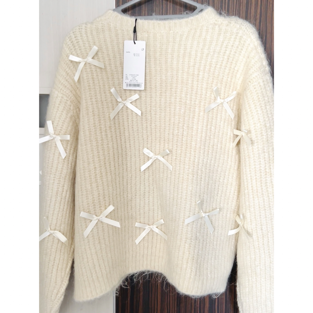 MOUSSY RIBBON FANCY KNIT トップス伸縮性