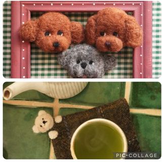 うちの子トイプーちゃんとくぅちゃんバッチ&ひょっこりコースター(雑貨)