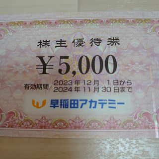 早稲田アカデミー株主優待券5000円分(その他)