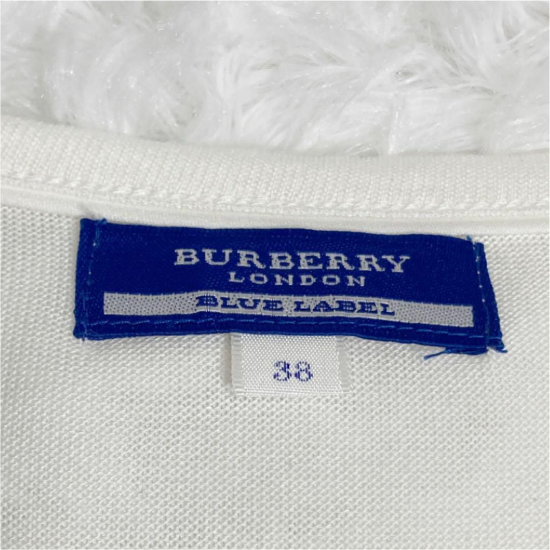 BURBERRY BLUE LABEL(バーバリーブルーレーベル)のBURBERRY バーバリー　白　Tシャツ　ボーダー　刺繍　ホース レディースのトップス(Tシャツ(半袖/袖なし))の商品写真