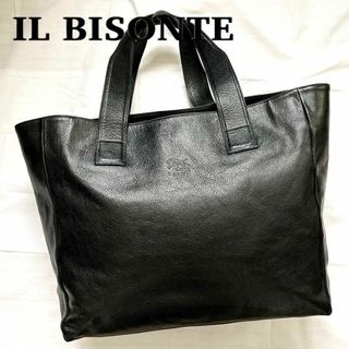 イルビゾンテ(IL BISONTE)の✨極美品✨  イルビゾンテ　トートバッグ　ハンドバッグ　本革　黒　ブラック(トートバッグ)