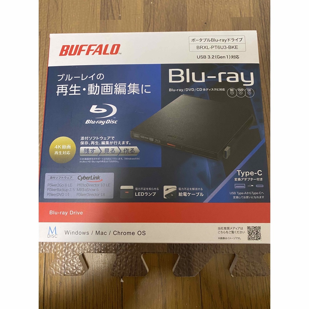 BUFFALO ポータブBlu-rayドライブ BRXL-PT6U3 未開封新品-