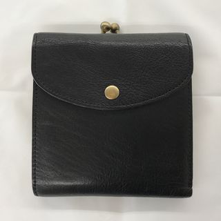 『USED』 Raficaro ラフィカロ がま口 二つ折り財布 本革/牛革  /イタリアンレザー ブラック【中古】(財布)