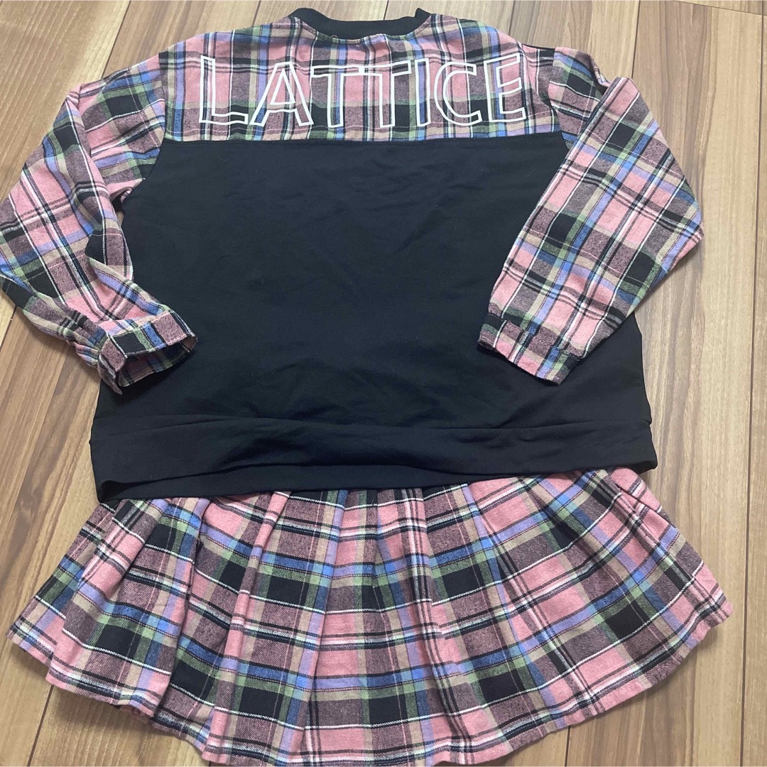 ピンクチェックスカート  セットアップ キッズ/ベビー/マタニティのキッズ服女の子用(90cm~)(スカート)の商品写真