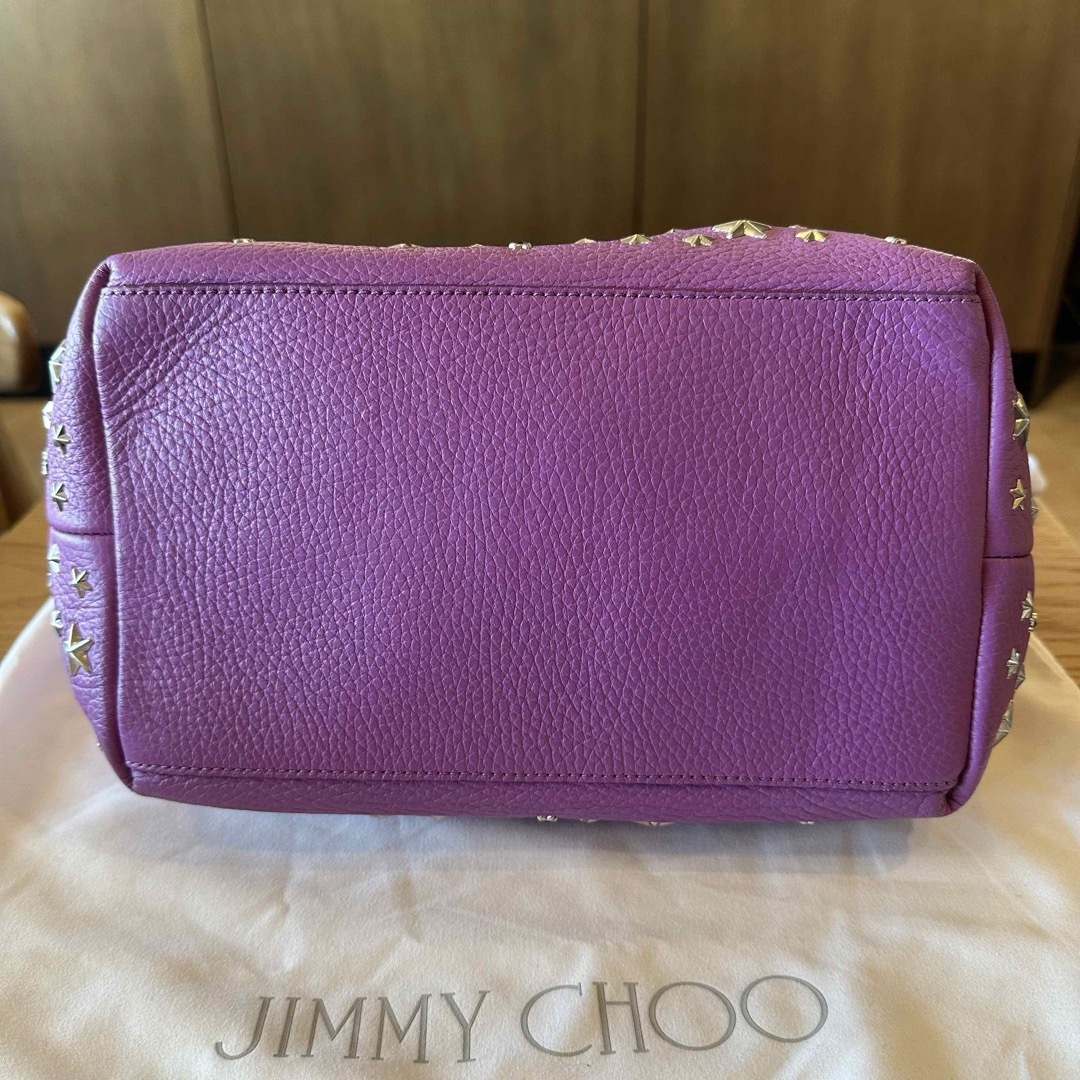 JIMMY CHOO(ジミーチュウ)のJIMMY CHOO サシャ　S　スタースタッズ　パープル　トート　ハンドバッグ レディースのバッグ(ハンドバッグ)の商品写真