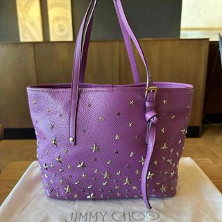 ジミーチュウ(JIMMY CHOO)のJIMMY CHOO サシャ　S　スタースタッズ　パープル　トート　ハンドバッグ(ハンドバッグ)