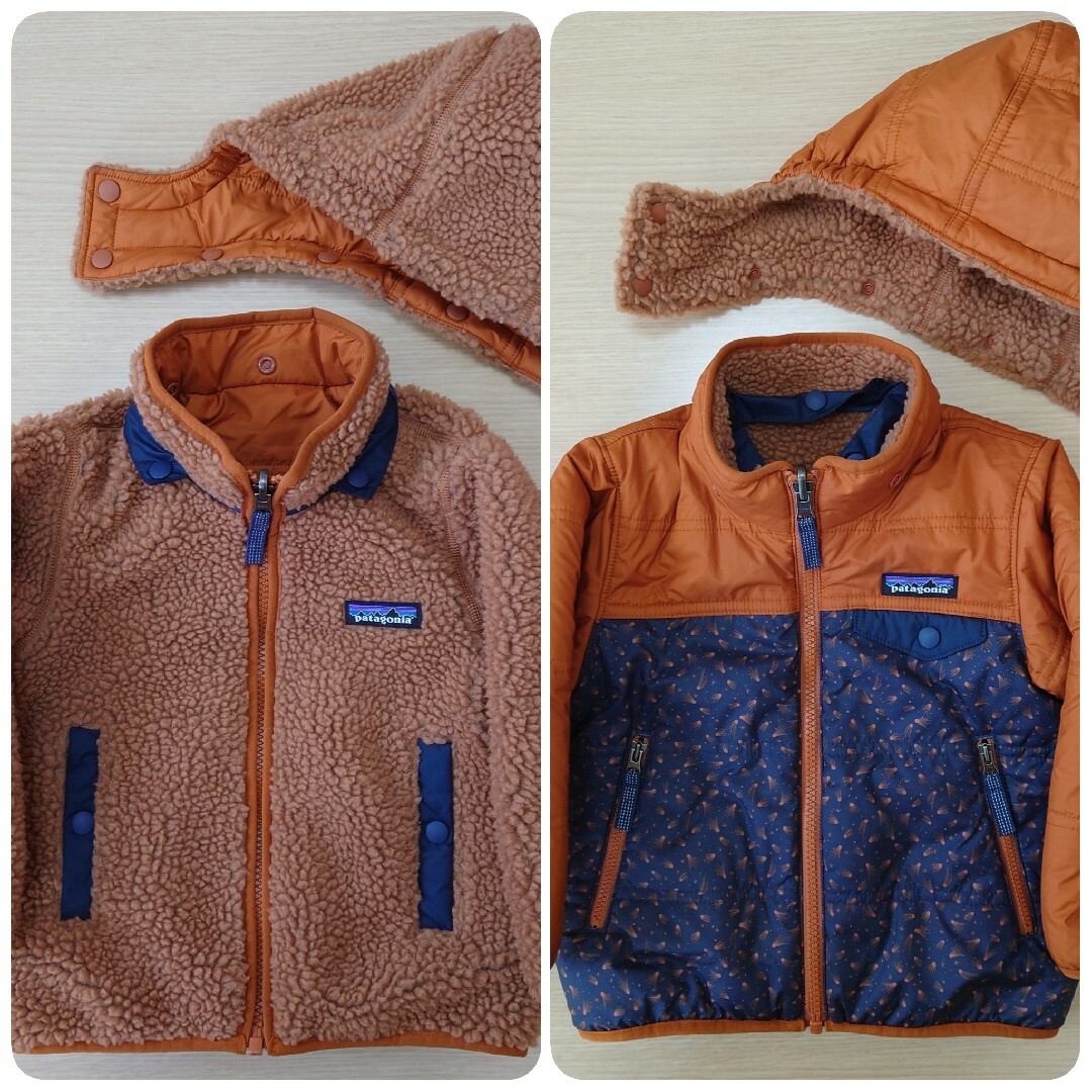 patagonia(パタゴニア)のパタゴニア　キッズ　2T リバーシブル　ボア　ナイロンジャケット キッズ/ベビー/マタニティのキッズ服男の子用(90cm~)(ジャケット/上着)の商品写真