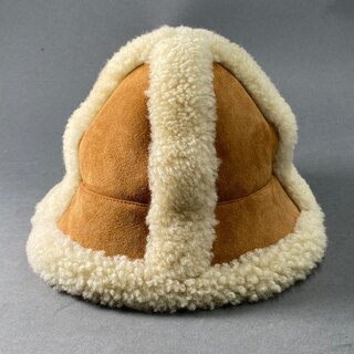 A14 《美品》 Acne Studios アクネ ストゥディオズ ムートンバケットハット キャメル ラムレザー 帽子 羊革 HAT
