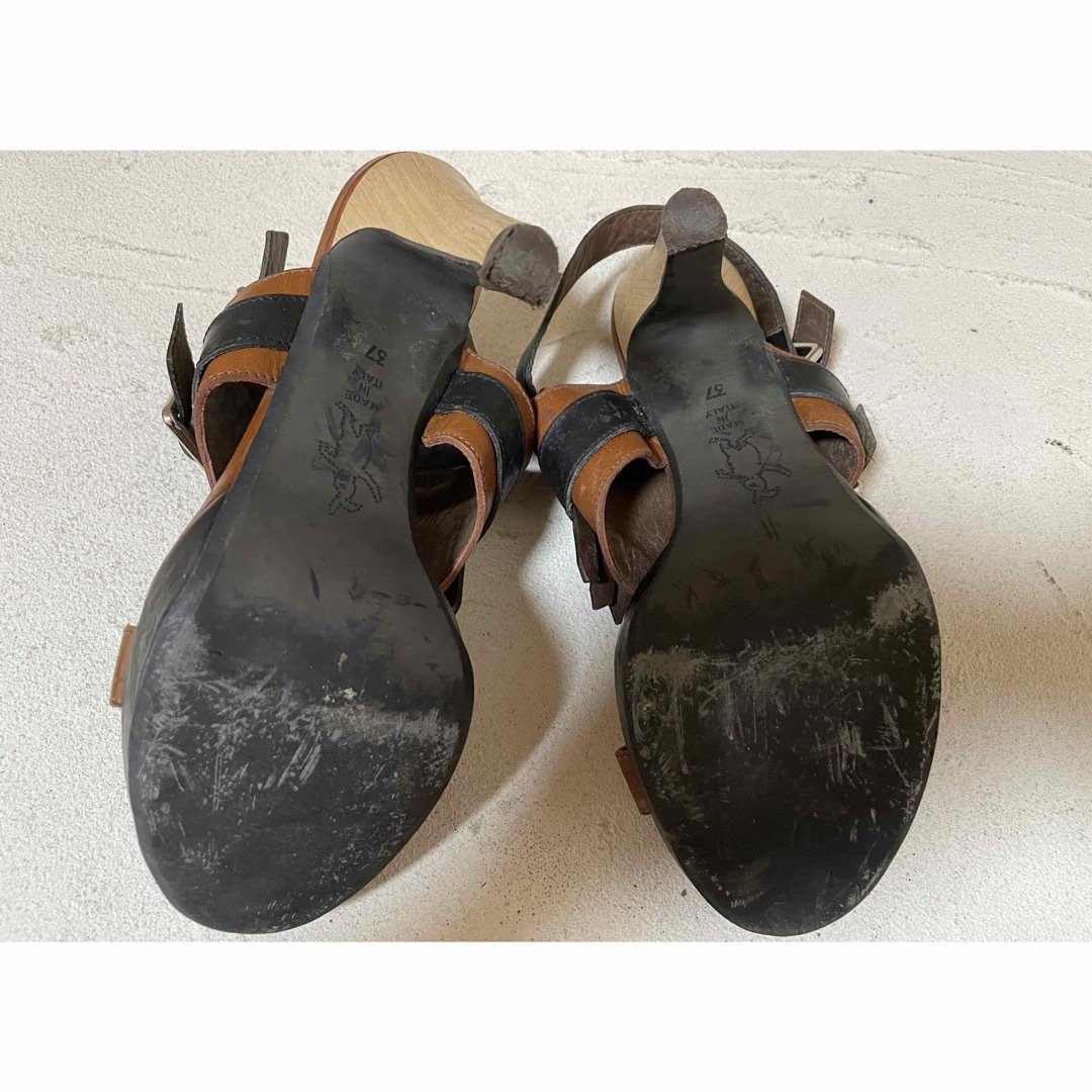 Marni(マルニ)のMARNI マルニ フリンジ レザー ベルト ヒール サンダル 37 レディースの靴/シューズ(サンダル)の商品写真