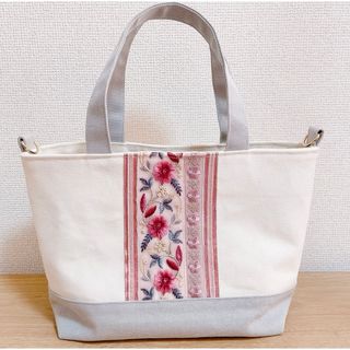 Mサイズバッグ　インド刺繍リボン　2(バッグ)