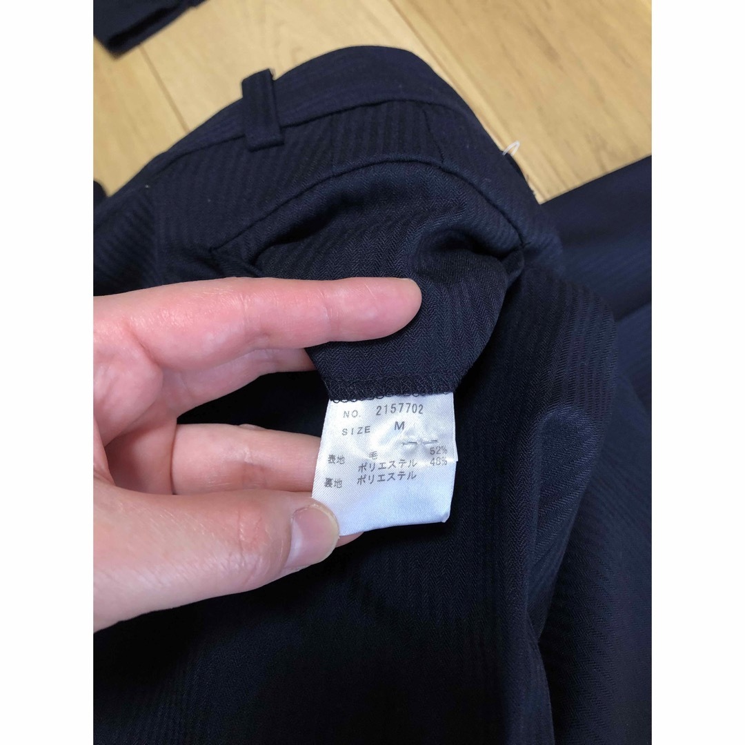 AOKI(アオキ)のスーツ　3点セット　パンツ　スカート　濃紺　ネイビー　背抜き　LES MUES  レディースのフォーマル/ドレス(スーツ)の商品写真