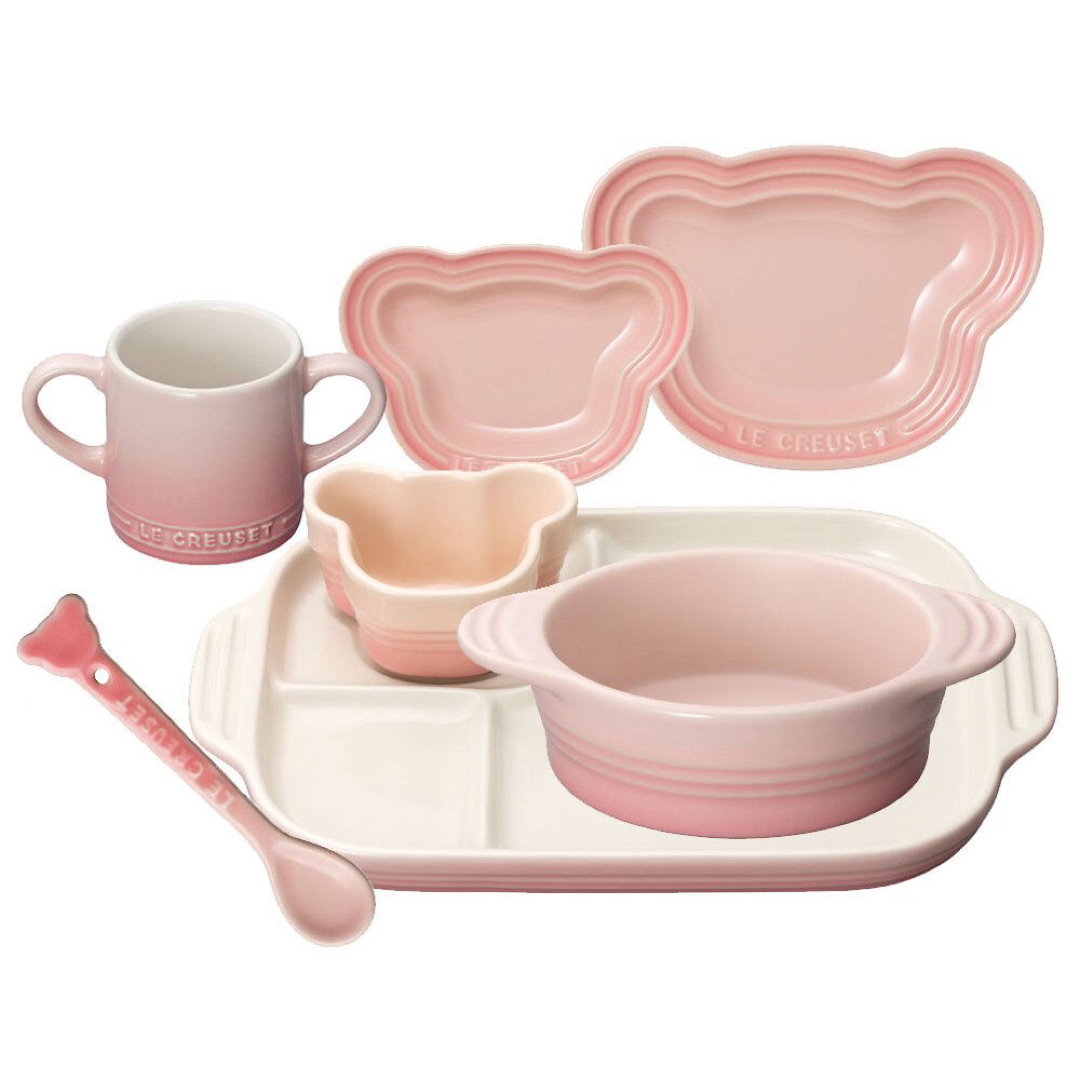 LE CREUSET(ルクルーゼ)の【未使用】ベビー・テーブルウェア・セット ミルキーピンク キッズ/ベビー/マタニティの授乳/お食事用品(離乳食器セット)の商品写真