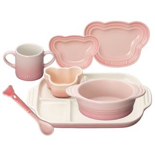 ルクルーゼ(LE CREUSET)の【未使用】ベビー・テーブルウェア・セット ミルキーピンク(離乳食器セット)