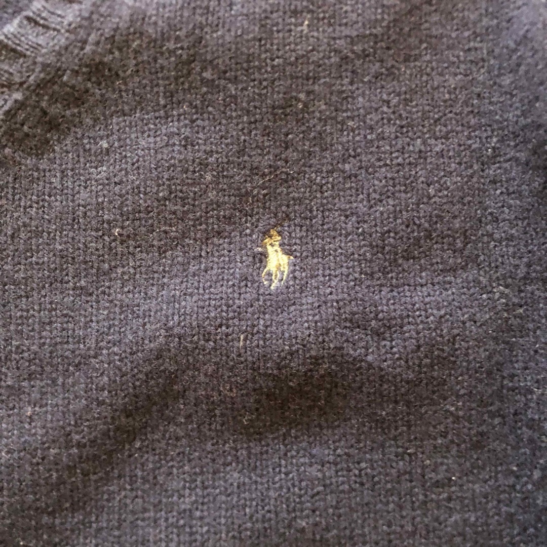 POLO RALPH LAUREN(ポロラルフローレン)のPolo Ralph Lauren ウールニット　Vネック　ネイビー　’90s メンズのトップス(ニット/セーター)の商品写真