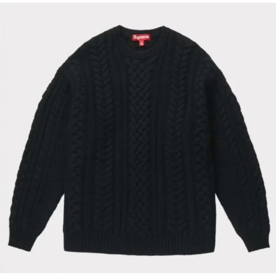 黒サイズSupreme Applique Cable Knit Sweater 黒L