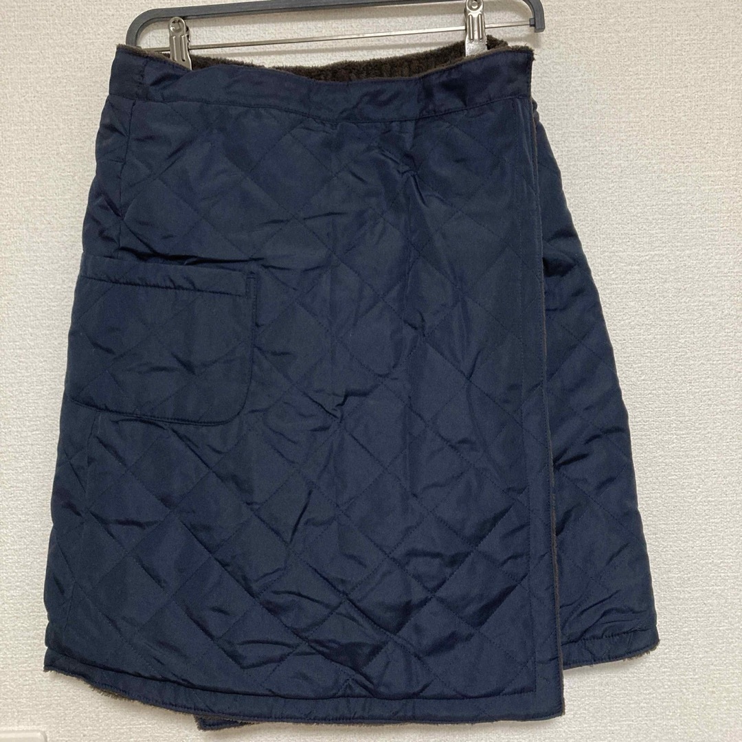 しまむら(シマムラ)の新品 しまむら 3WAY ウォームスカート LL ネイビー×ブラウン レディースのスカート(その他)の商品写真