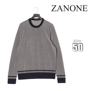 ザノーネ(ZANONE)の新品 定価4.0万円 ZANONE ザノーネ クルーネック コットンニット(ニット/セーター)