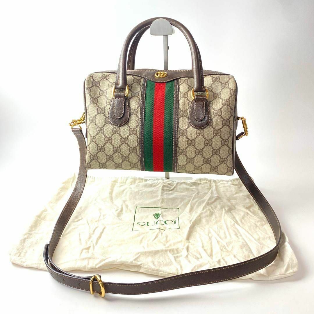 Gucci(グッチ)のOLD GUCCI シェリーライン 2way ボストンバッグ ショルダーバッグ レディースのバッグ(ボストンバッグ)の商品写真