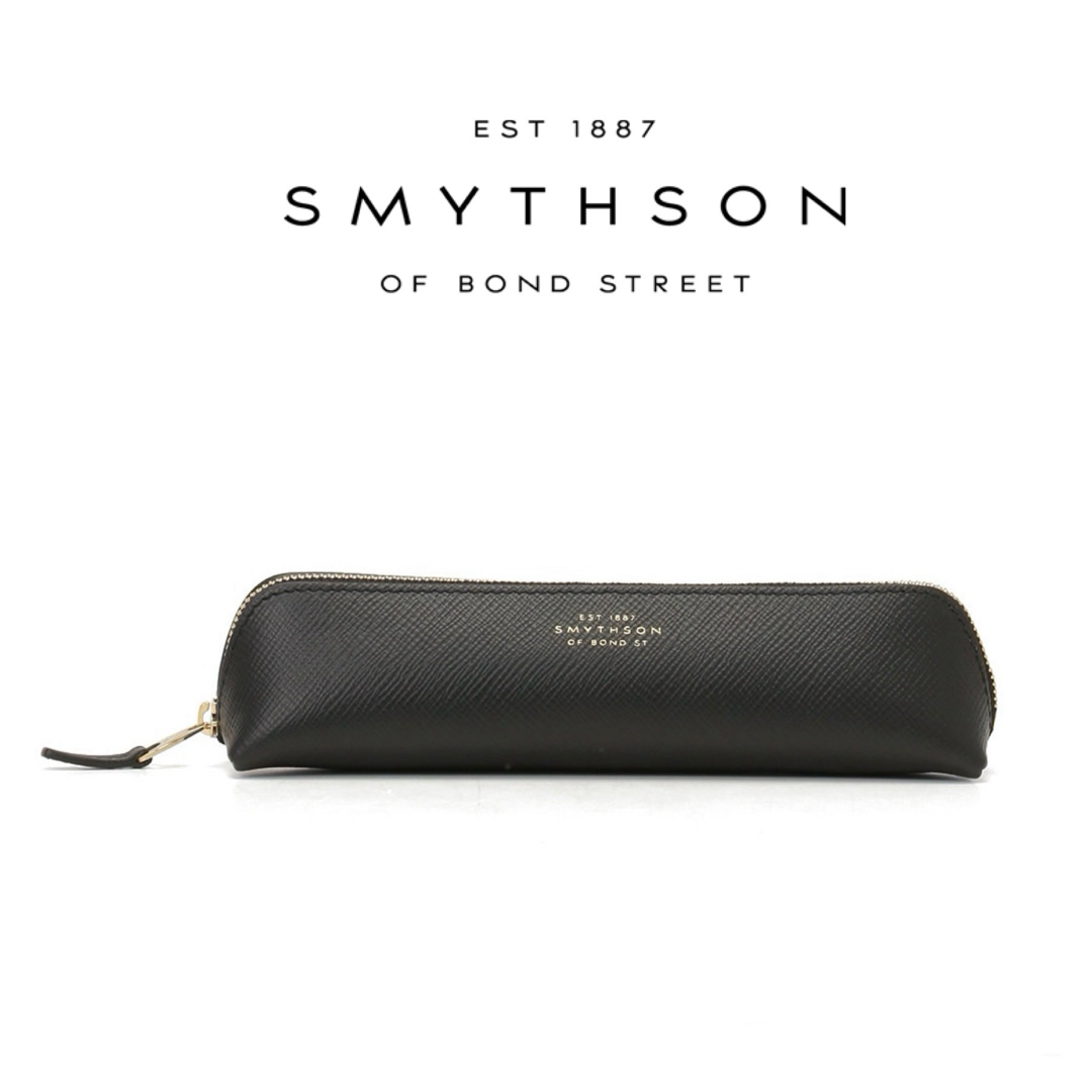 ブラック素材新品 定価2.5万円 SMYTHSON / スマイソン レザー ペンケース ②