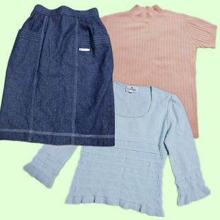 クレージュ courreges カットソー 【M】 薄手 半袖 綿 ストレッチ