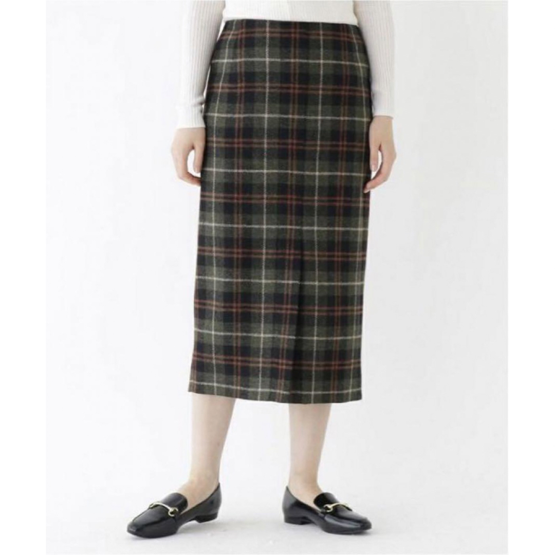 【新品タグ付】DRESSTERIOR ウールチェックタイトスカート ¥27500