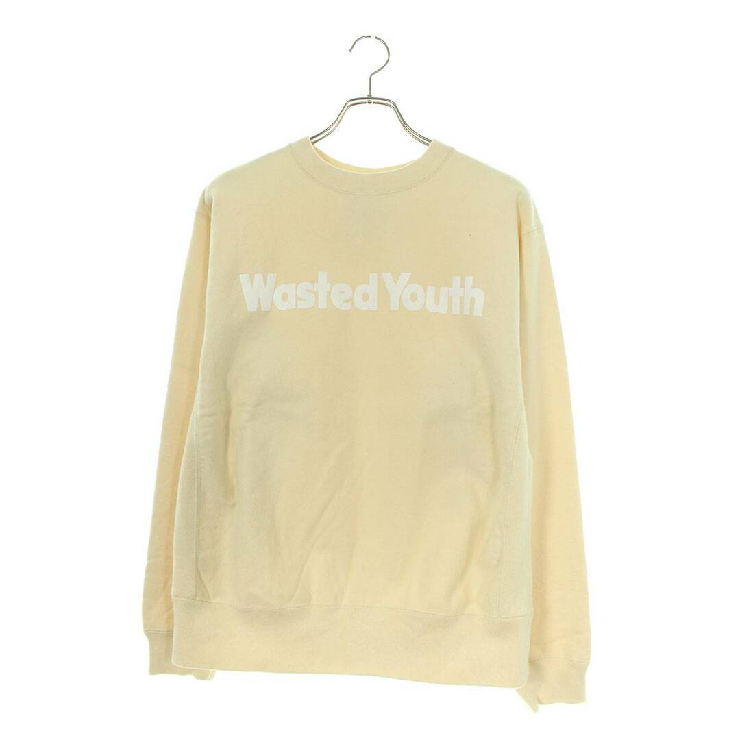 トップスウェイステッドユース WASTED YOUTH ロゴプリントクルーネックスウェット メンズ M