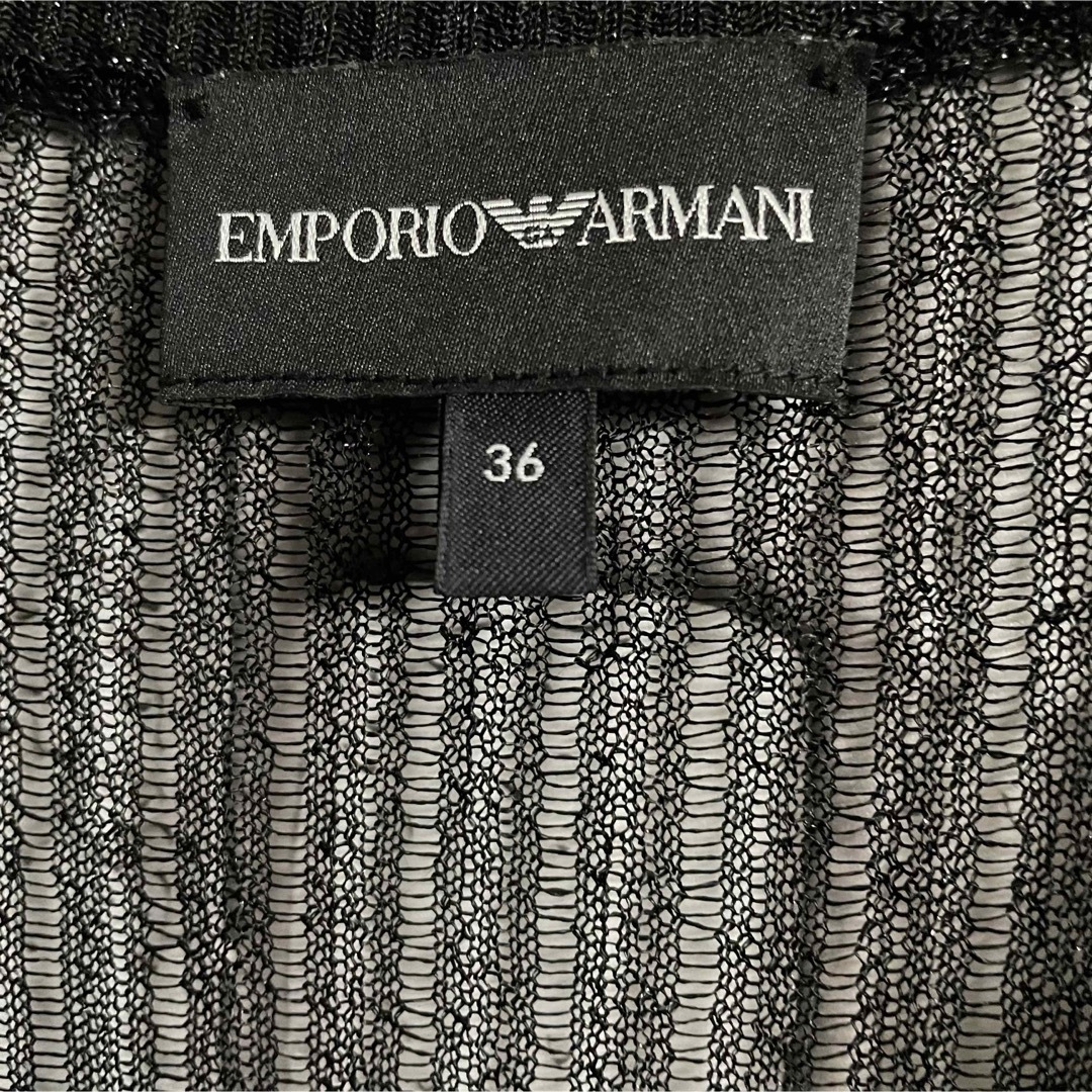Emporio Armani(エンポリオアルマーニ)のEMPORIO ARMANI エンポリオアルマーニ 長袖 カーディガン 36 黒 レディースのトップス(カーディガン)の商品写真