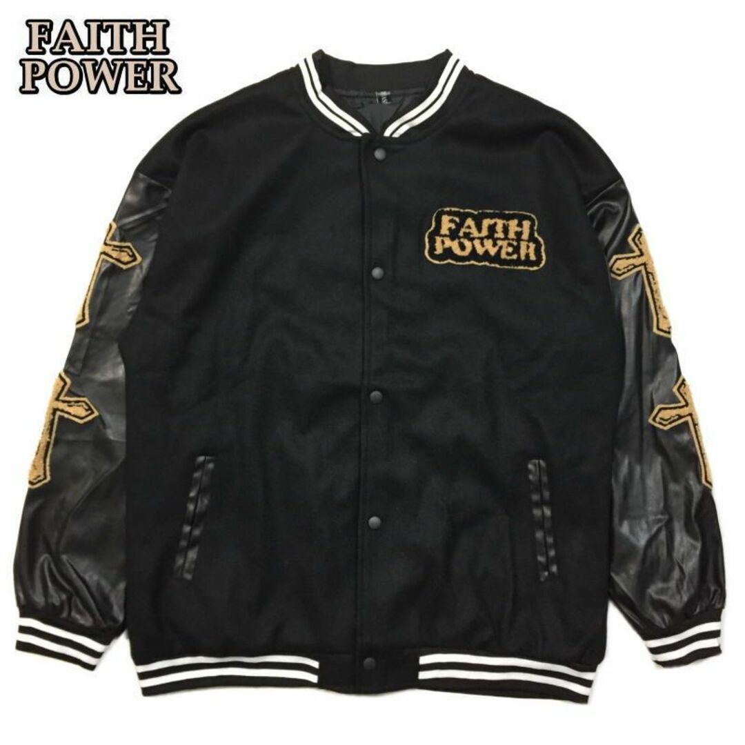 新品XL スタジャン FAITH POWER サガラ刺繡 ユニセックス 新品XL スタジャン FAITH POWER サガラ刺繡 ユニセックス