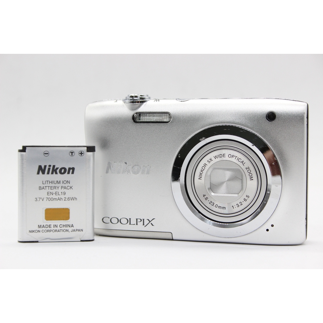 コンディション【返品保証】 ニコン Nikon Coolpix A100 5x Wide バッテリー付き コンパクトデジタルカメラ  s5826
