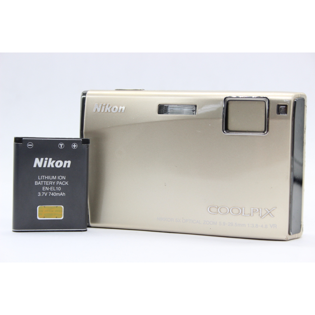 【返品保証】 ニコン Nikon Coolpix S60 ゴールド 5x バッテリー付き コンパクトデジタルカメラ  s5829当店での3つサービス