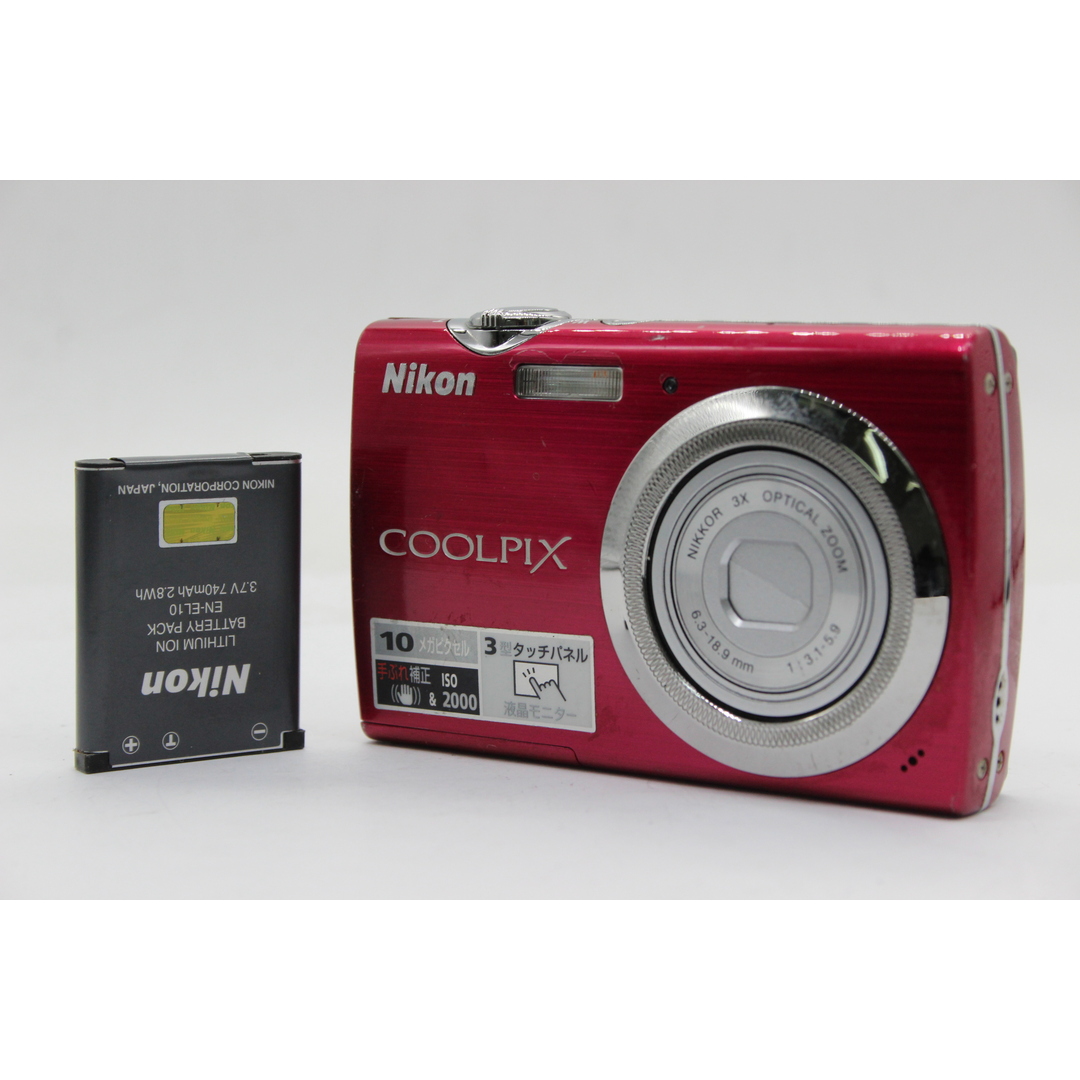 コンディション【返品保証】 ニコン Nikon Coolpix S230 ピンク 3x バッテリー付き コンパクトデジタルカメラ  s5838