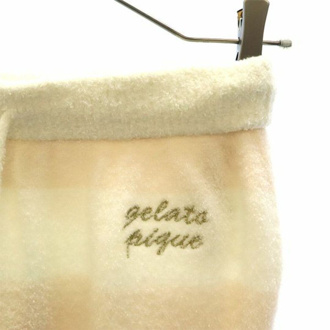 gelato pique(ジェラートピケ)のジェラートピケ スムーズィー ボーダー ショートパンツ F ホワイト×ピンク gelato pique ルームウェア ジェラピケ レディース 【中古】  【240114】 レディースのパンツ(ショートパンツ)の商品写真