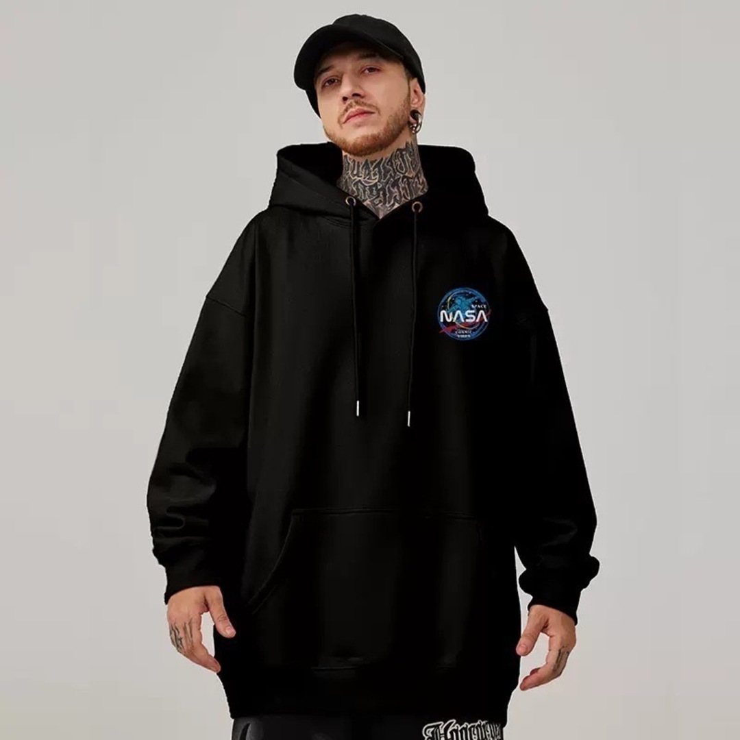 限定】NASA メンズ XL パーカー ビッグロゴ ブラック ストリート 限定】NASA メンズ XL パーカー ビッグロゴ ブラック ストリート