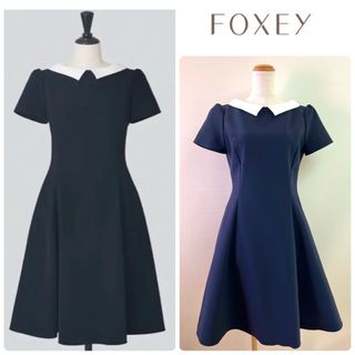 フォクシー(FOXEY)の5/31まで 極美品 2022フォクシー ニューヨーク 白襟 ワンピース(ひざ丈ワンピース)