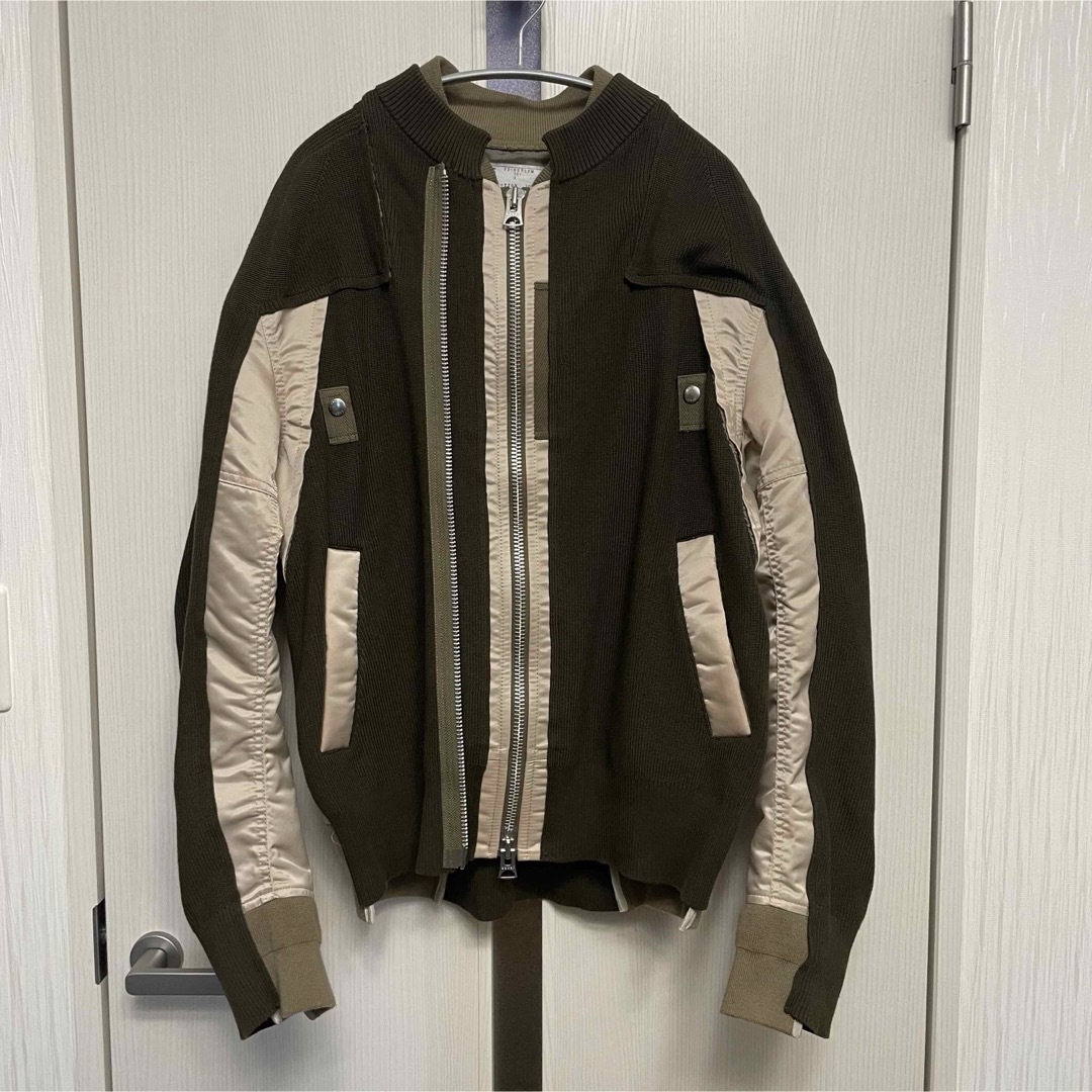 sacai サカイ 22SS ドッキングブルゾン ジャケット ニット × MA1