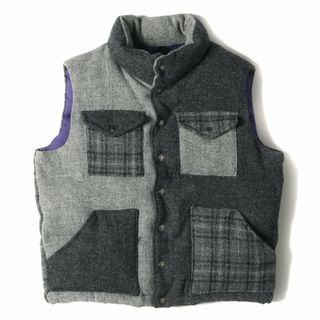 THE NORTH FACE PURPLE LABEL ノースフェイス パープルレーベル ダウン ベスト サイズ:S Harris Tweed ハリスツイード クレイジー ダウンベスト グレー系 アウター ジャケット ブルゾン【メンズ】【中古】(ダウンベスト)