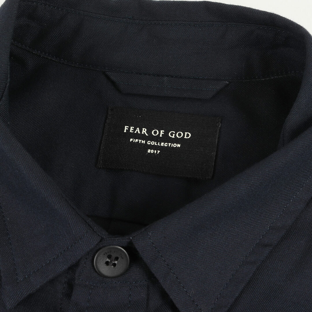 FEAR OF GOD(フィアオブゴッド)のFEAR OF GOD フィアオブゴッド シャツ サイズ:L パイピング デザイン オーバーサイズ 長袖 シャツ FIFTH COLLECTION / Piped Oversized Shirt ネイビー 紺 トップス カジュアルシャツ【メンズ】【中古】 メンズのトップス(シャツ)の商品写真