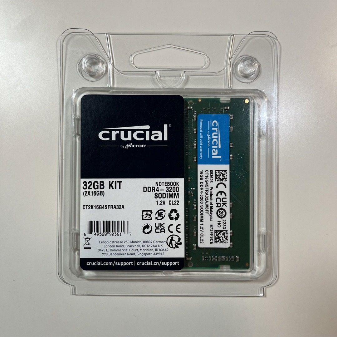 crucial ノートPC用メモリ 32GB CT2K16G4SFRA32Acrucial