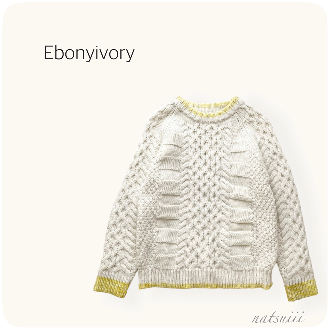 Ebonyivory(エボニーアイボリー)のエボニーアイボリー .  シェットランドウール アラン編み ケーブル ニット レディースのトップス(ニット/セーター)の商品写真