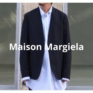 マルタンマルジェラ(Maison Martin Margiela)の美品 メゾン マルジェラ 19SS ノーカラージャケット ブラック 48(ノーカラージャケット)