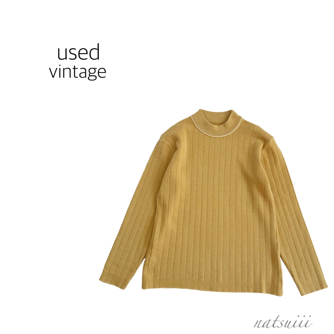 Lochie(ロキエ)のused vintage ワイドリブ ハイネック ニット プルオーバー  レディースのトップス(ニット/セーター)の商品写真