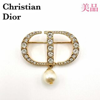 クリスチャンディオール(Christian Dior)のディオール プチCD パール ストーン ブローチ　レディース　メタル・クリスタル(ブローチ/コサージュ)