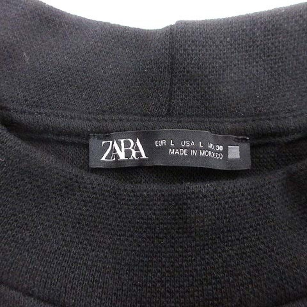 ZARA(ザラ)のZARA ワンピース ひざ丈 カットソー 七分袖 L 黒 ブラック /YK レディースのワンピース(ひざ丈ワンピース)の商品写真