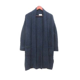 プラステ(PLST)のPLST ロングカーディガン ニット 前開き 長袖 M 紺 ネイビー /YK(カーディガン)