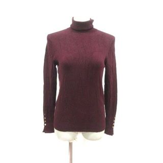 ザラ(ZARA)のZARA ニット カットソー タートルネック 長袖 L 赤 ボルドー /YK(ニット/セーター)