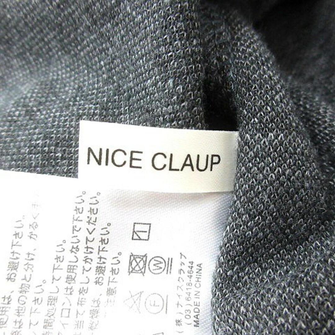 NICE CLAUP(ナイスクラップ)のナイスクラップ ニット カットソー グレンチェック 長袖 グレー レディースのトップス(ニット/セーター)の商品写真